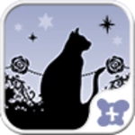 gothic-starry sky, black cat- android application logo